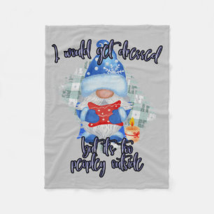 Cobertor De Velo Blue Winter Funny Gnomo To People Fleece Blanket