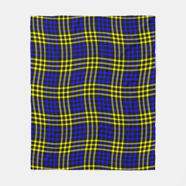 Cobertor De Velo Blue Yellow Plaid Checker Seamless Pattern (Frente)