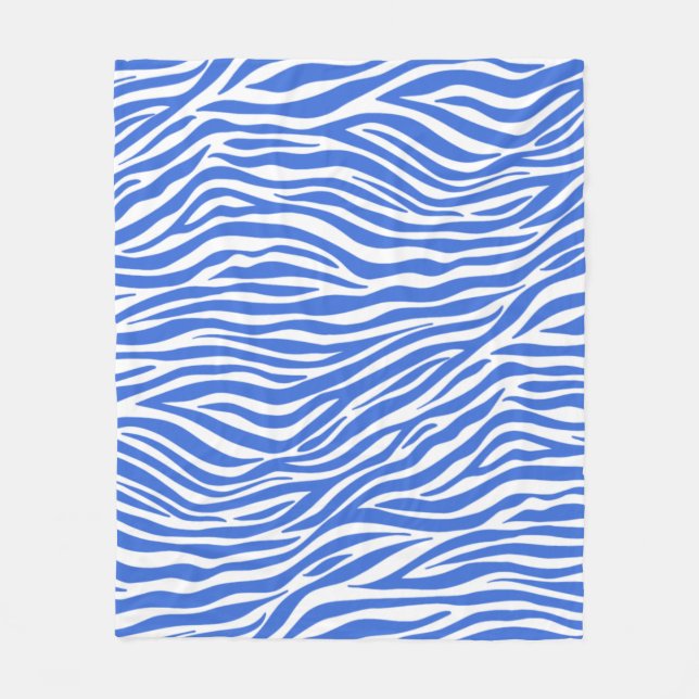 Cobertor De Velo Blue Zebra Animal Stripes Groovy Patterno (Frente)