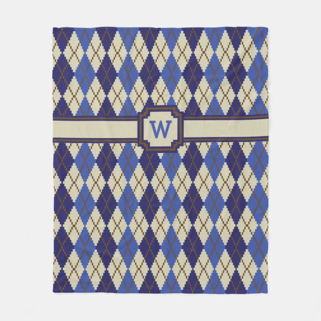 Cobertor De Velo Blueberry Scone Argyle Fleece Blanket (Frente)
