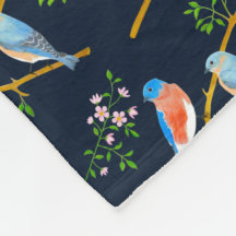 Bluebird Blue Fleece Blanket