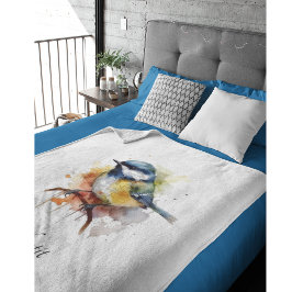 Cobertor De Velo Bluetit bonito em uma ramificação, personalizado