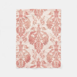 Cobertor De Velo Blush Damask Watercolor Floral Vintage Pattern
