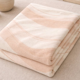 Cobertor De Velo Blush Ivory Ripple Fleece Blanket