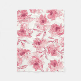 Cobertor De Velo Blush Pink Blossoms Watercolor Painted Airy Floral