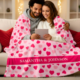 Cobertor De Velo Blush Pink Watercolor Hearts Valentine Gift