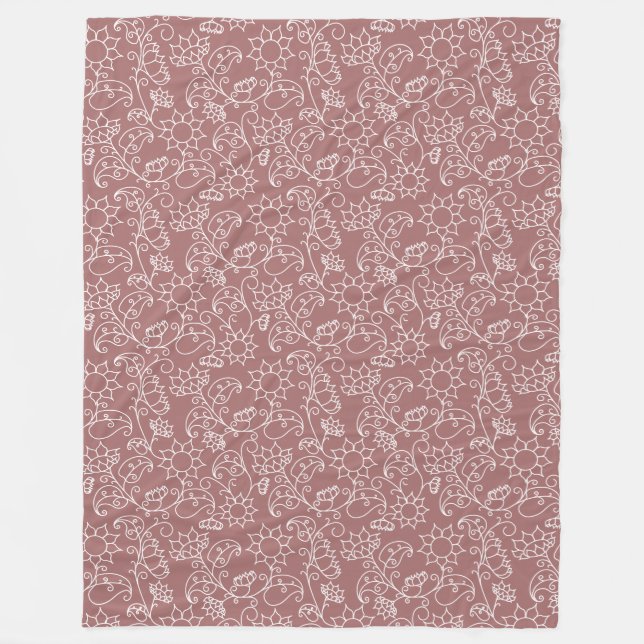 Cobertor De Velo Blush Pink Whimoral Floral Sherpa Blanket (Frente)