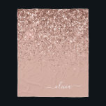 Cobertor De Velo Blush Rosa Dourado Brilho Monograma Nome<br><div class="desc">Rosa Dourado - Rosa Blush Falso Brilho Glitter Monograma Nome e Inicial Cobertor de Fleece. Isso torna o presente perfeito para 16 anos,  casamento,  chá de noiva,  aniversário,  chá de bebê ou festa de despedida de solteira para alguém que ama luxo e estilos chiques.</div>