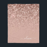 Cobertor De Velo Blush Rosa Dourado Brilho Monograma Nome<br><div class="desc">Rosa Dourado - Cobertura de Purpurina Falsa Rosa Rubicundo Monograma Nome e Inicial Cobertor de Fleece. Isso torna o presente perfeito para os 16 anos,  casamento,  chá de noiva,  aniversário,  chá de bebê ou festa de despedida de solteira para alguém que ama luxo e estilos chiques.</div>