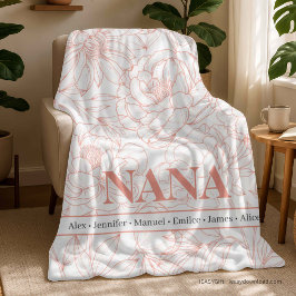 Cobertor De Velo Blush Rosa Nomes NANA Personalizados