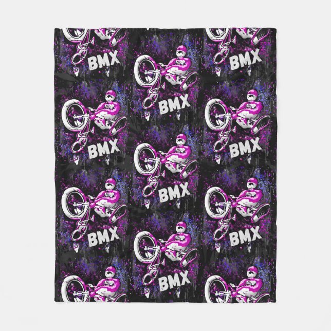 Cobertor De Velo Bmx Freestyle Trick Jump - Bmx Fleece Blanket (Frente)