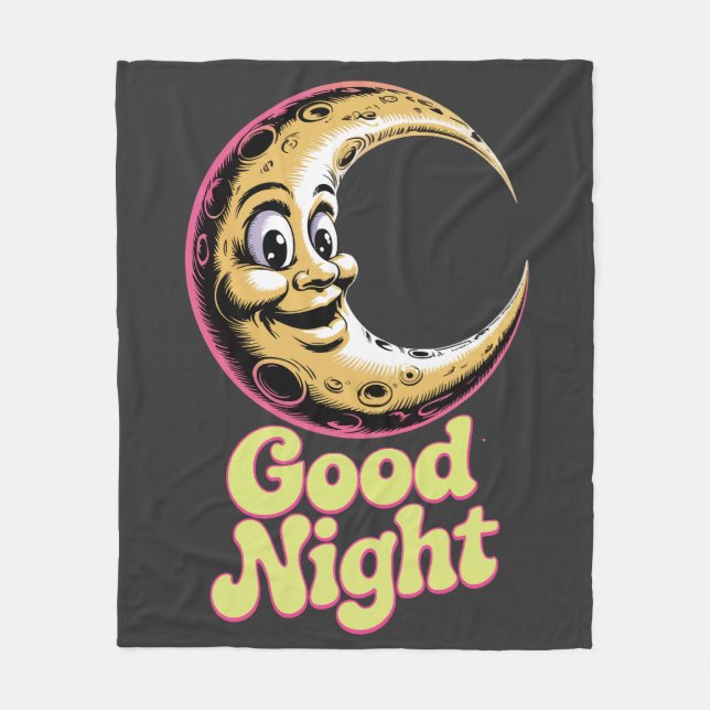 Cobertor De Velo Boa Noite, Retro Moon (Frente)
