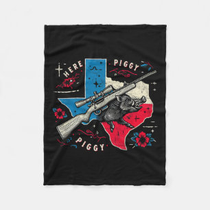 Cobertor De Velo Boar Hunter Mens Aqui Piggy Vintage Texas Wild Hog