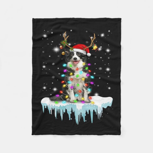 Cobertor De Velo Boder Colline Reindeer Natal Presente (Frente)