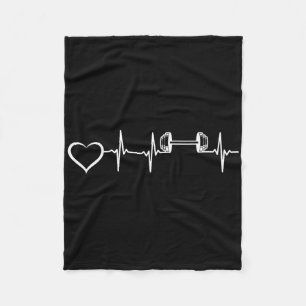 Cobertor De Velo Bodybuilder Heartbeat Dumbbell Welevelevando Gym F
