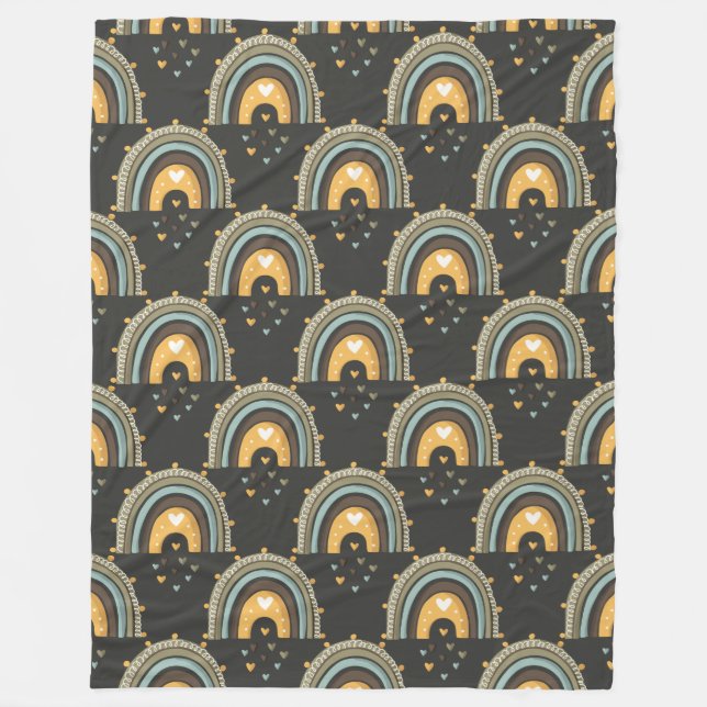 Cobertor De Velo Bohemian Rainbow Pattern (Frente)