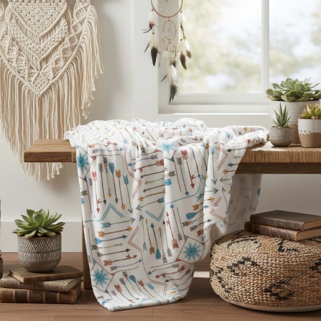 Cobertor De Velo Boho Arrows e Sun V11 ID748 (Criador carregado)