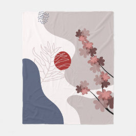 Cobertor De Velo Boho Azul Magenta Botânico