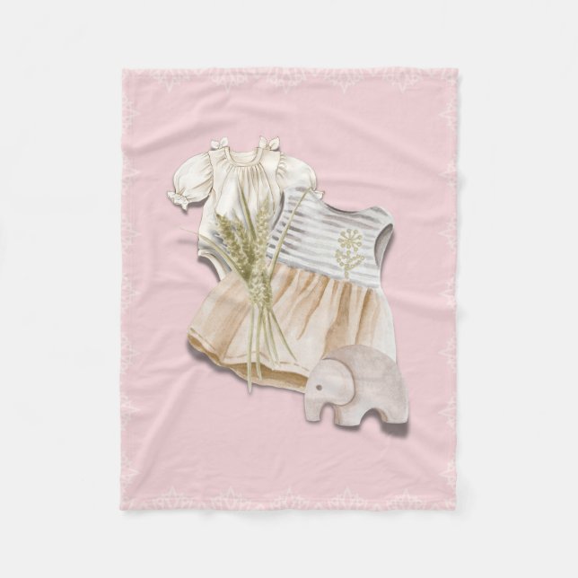 Cobertor De Velo Boho Baby Girl Outfit com elefante | Enfermeiro Ro (Frente)