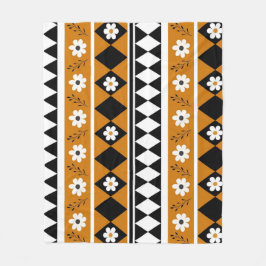 Cobertor De Velo Boho Brown Tropical Floral Primavera Verão