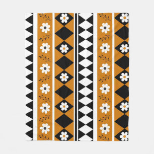Cobertor De Velo Boho Brown Tropical Floral Primavera Verão