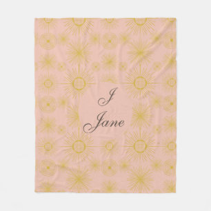 Cobertor De Velo Boho Celestial Sun Stars Personalizadas Rosa