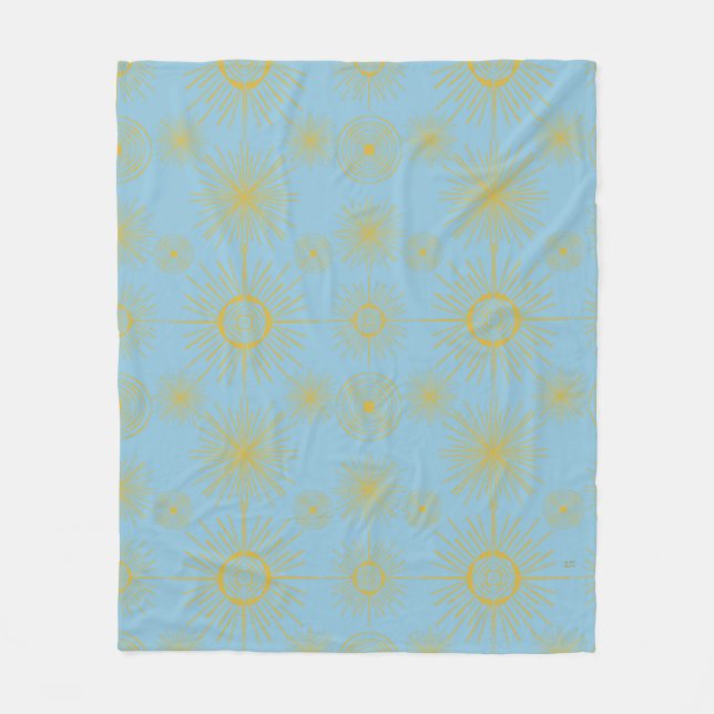 Cobertor De Velo Boho Celestial Sun Stars Sky Blue (Frente)