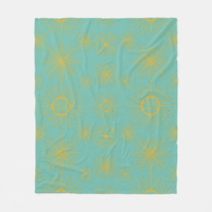 Cobertor De Velo Boho Celestial Sun Stars Turquoise Patterno