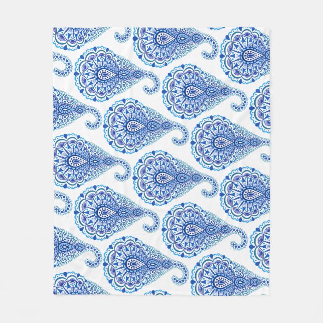 Cobertor De Velo Boho Chic Paisley Seamless Oriental (Frente)