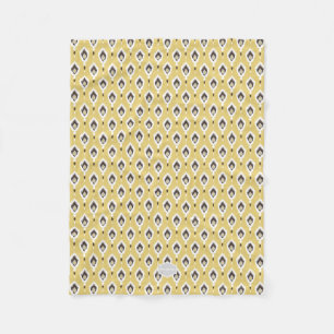 Cobertor De Velo Boho chique padrão tribal ikat amarelo monograma