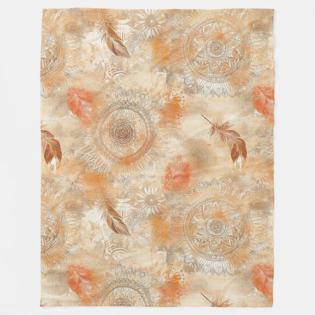 Cobertor De Velo Boho Dreamcatcher Mandala (Frente)