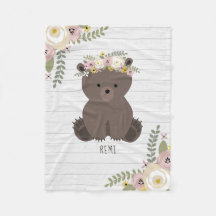 Boho Dusty Bear Cinza Madeira Personalizada