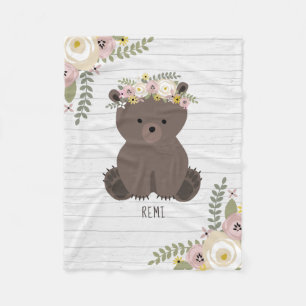 Cobertor De Velo Boho Dusty Bear Cinza Madeira Personalizada
