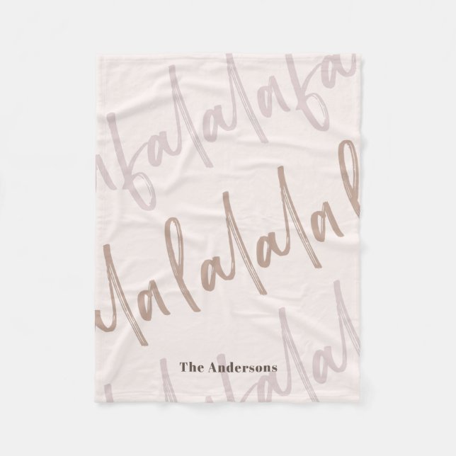 Cobertor De Velo Boho Falala - Script Rosa & Castanho (Frente)