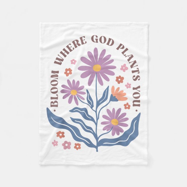 Cobertor De Velo Boho Floral Bloom Where God Plants You Cute Motiva (Frente)