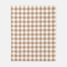 Cobertor De Velo Boho Gingham Pattern Plaid Checkered Tan Brown