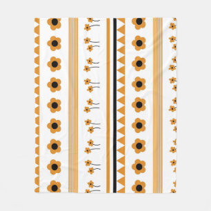 Cobertor De Velo Boho Laranja Floral Botânico Verão