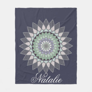 Cobertor De Velo Boho Lavanda Lotus Mandala Monograma