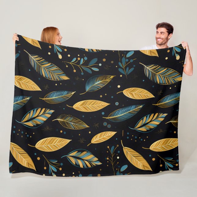 Cobertor De Velo Boho Leaves teal sienna (In Situ)