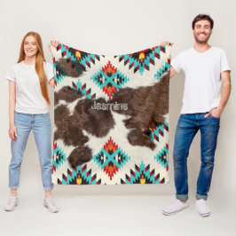 Cobertor De Velo Boho Modern Rustic South Western Cowhide