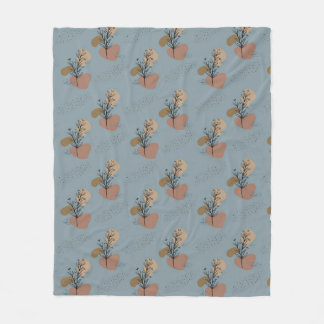 Cobertor De Velo Boho Padrão Botânico Mocha Mousse e Acentos