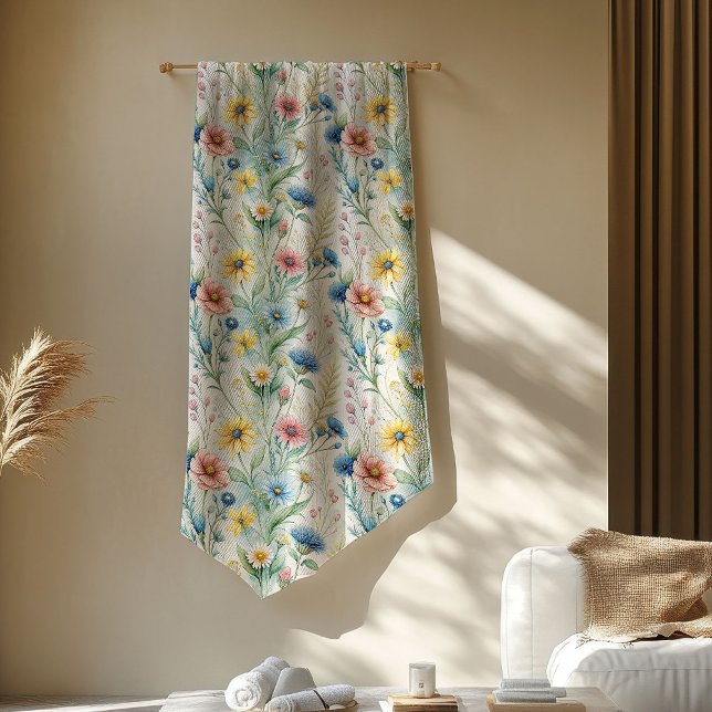 Cobertor De Velo Boho Pastel Floral Blanket Gift por Sua Serenidade (Boho Pastel Floral Blanket Gift for Her Serenity)