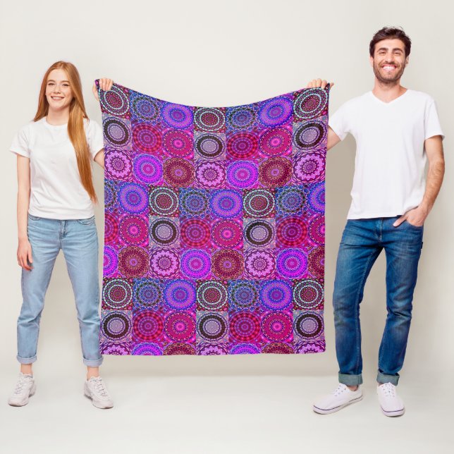 Cobertor De Velo Boho Quilt Blanket - Roxo (In Situ)