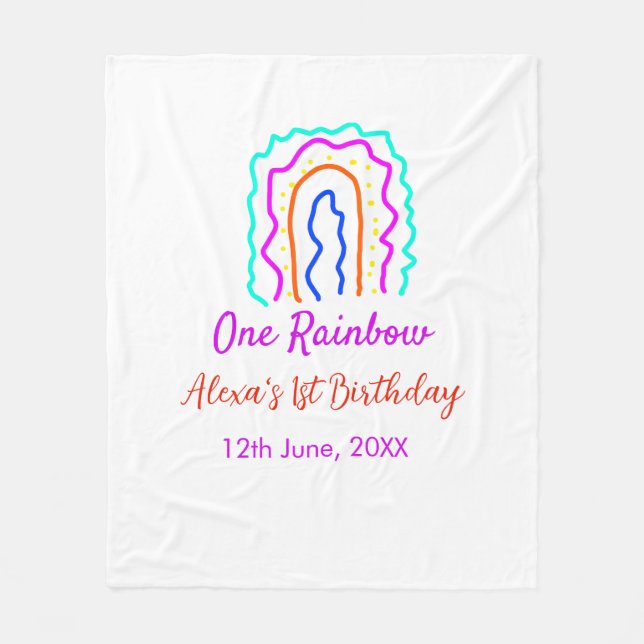 Cobertor De Velo Boho Rainbow, um aniversário de crianças brilhante (Frente)
