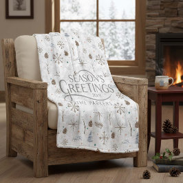 Cobertor De Velo Boho Twigs & Pinecone, ID de Natal 986