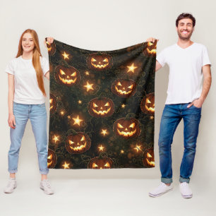Cobertor De Velo Bokeh Halloween Sem Costura Abóbora Glowing