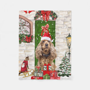 Cobertor De Velo Boker Spaniel Dog Natal