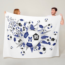 Cobertor De Velo bola azul negra estrelas estrelas de futebol
