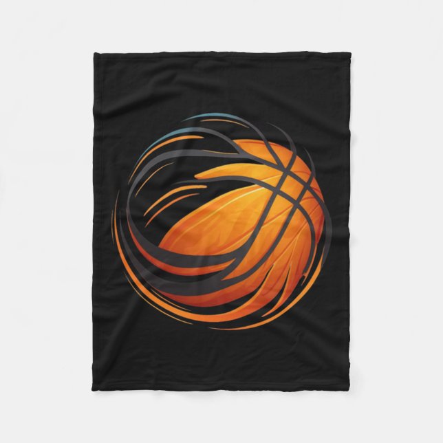 Cobertor De Velo Bola De Basquete Com Linhas (Frente)
