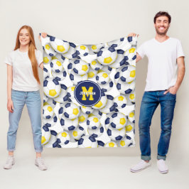 Cobertor De Velo bola de futebol branco de ouro azul desportista ma